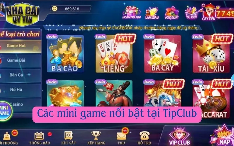 Các mini game nổi bật tại TipClub